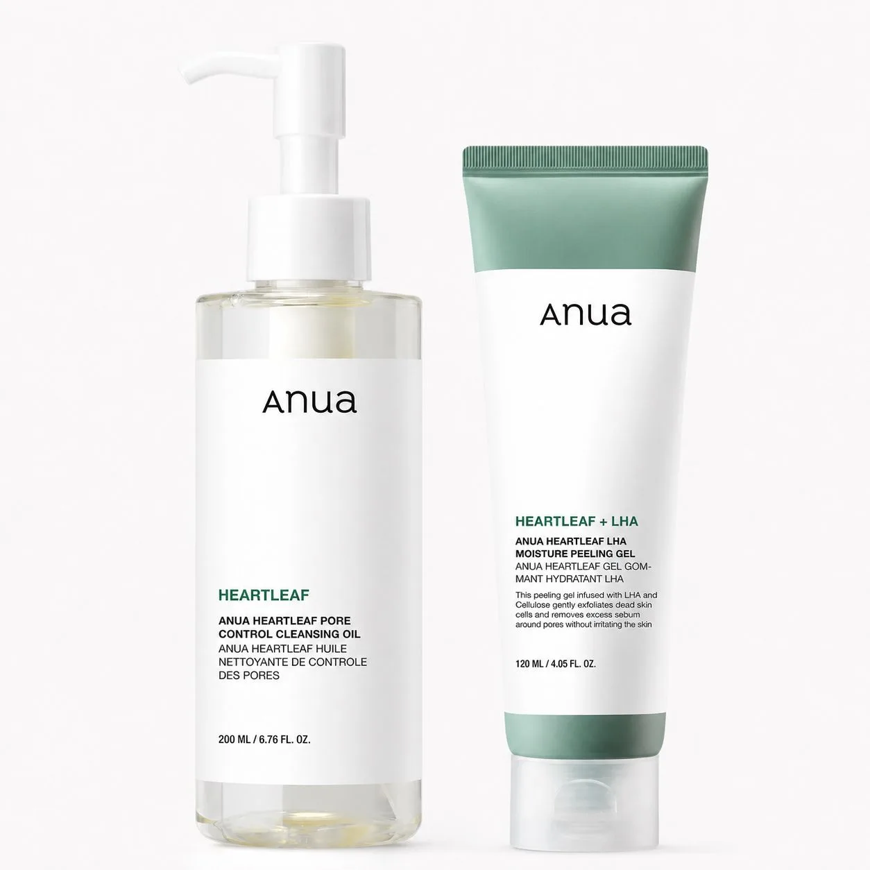 Kit Anua Heartleaf Limpeza & Renovação – Cleansing Oil 200ml + LHA Peeling Gel 120ml